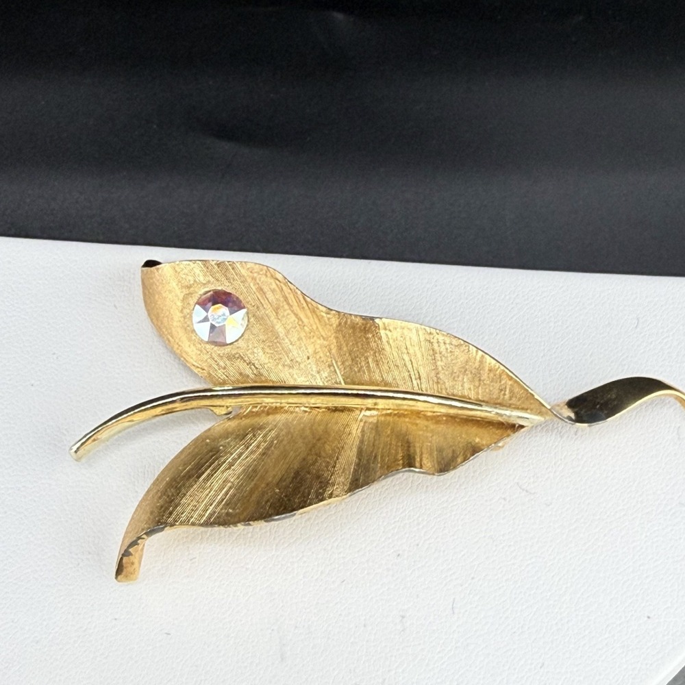 Vintage Boucher Brooch Gold Tone Leaf